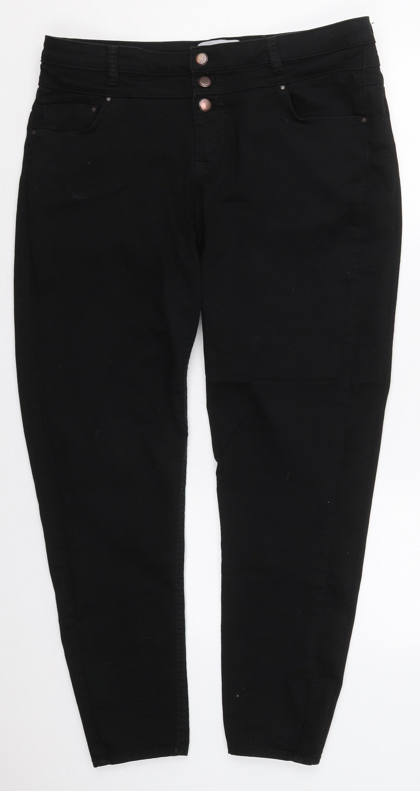 New Look Womens Black  Cotton Skinny Jeans Size 18 L29 in Regular Button