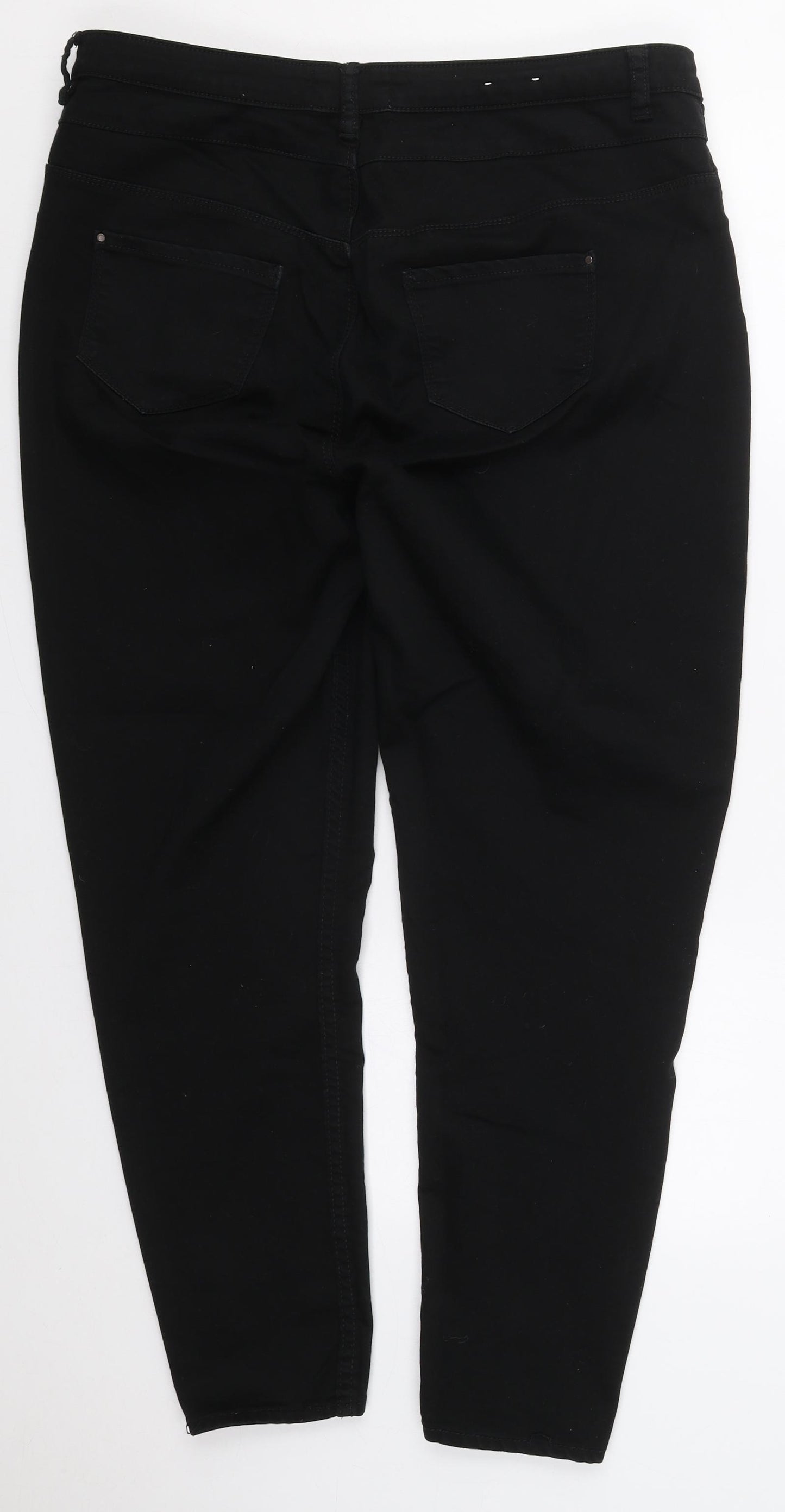 New Look Womens Black  Cotton Skinny Jeans Size 18 L29 in Regular Button
