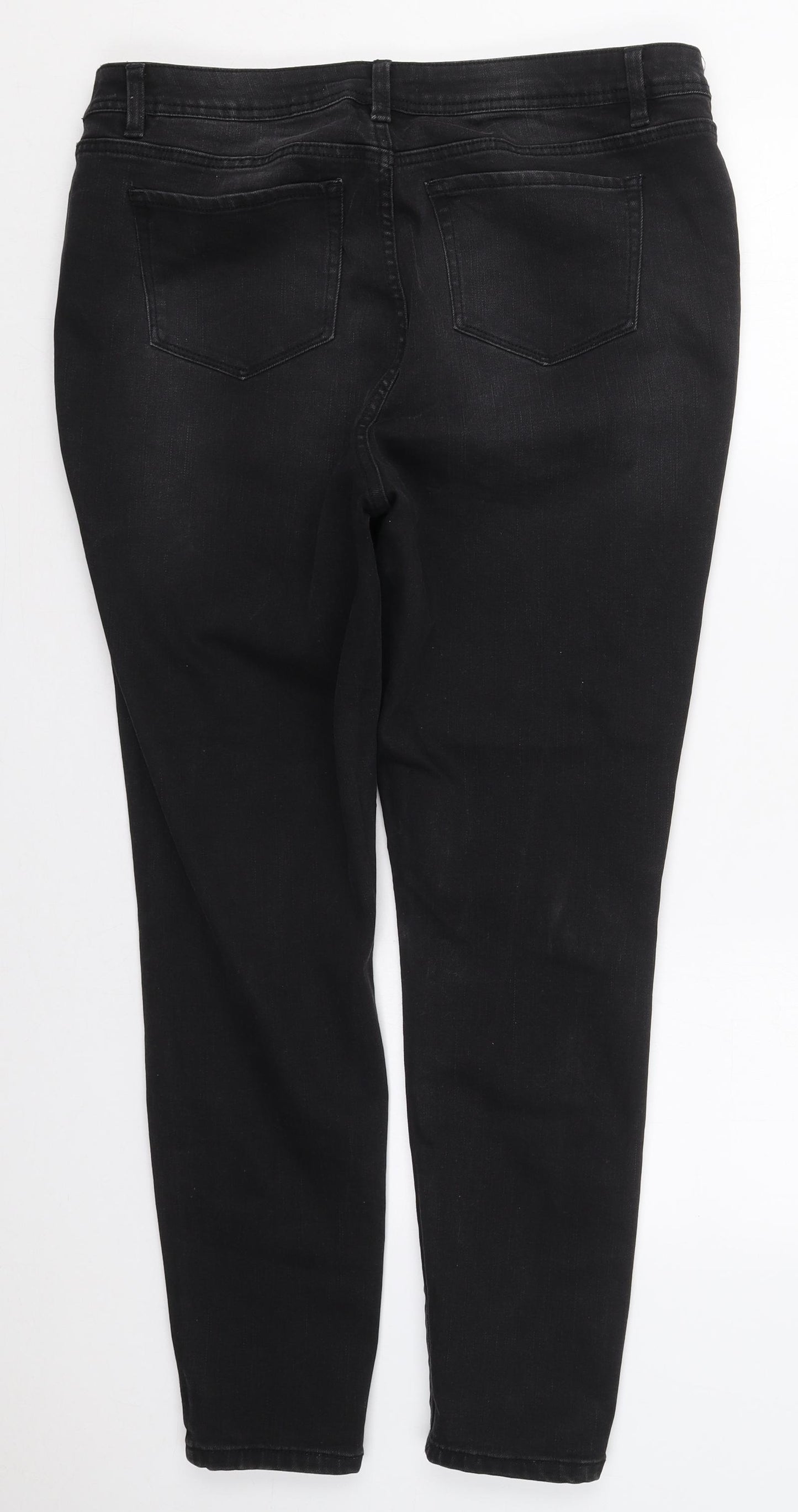 George Womens Black  Cotton Skinny Jeans Size 18 L28 in Regular Button