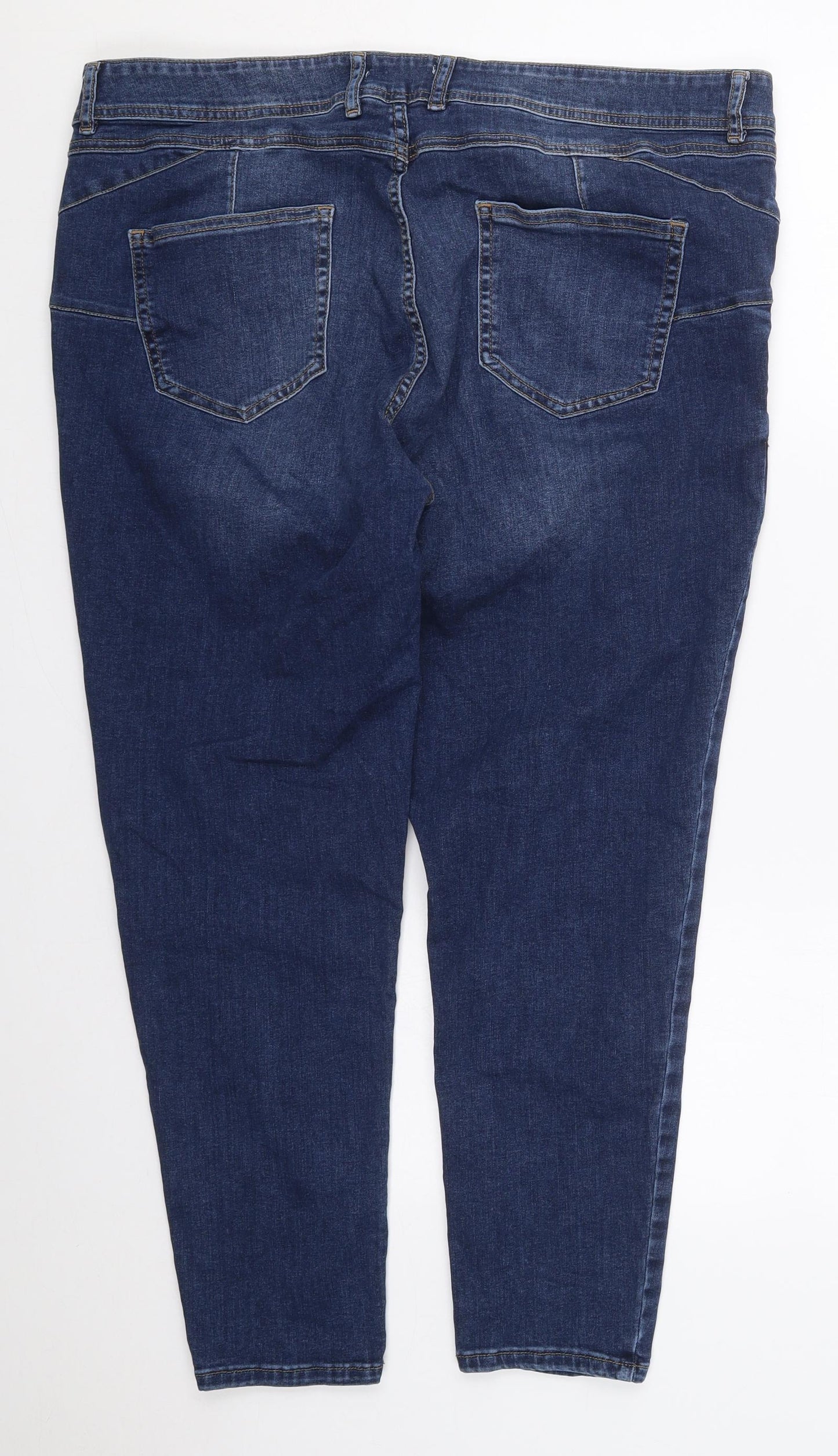 F&F Womens Blue  Cotton Skinny Jeans Size 22 L26 in Regular Button