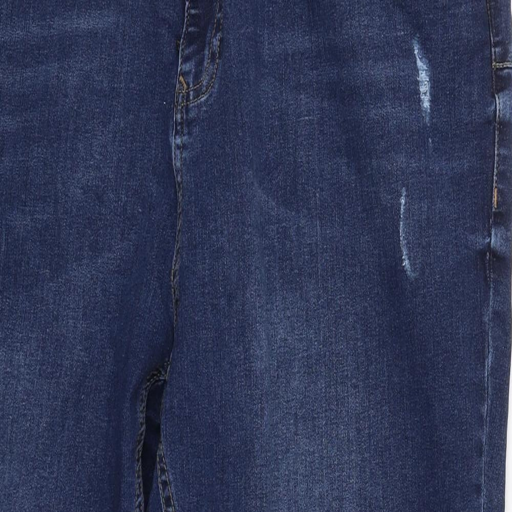F&F Womens Blue  Cotton Skinny Jeans Size 22 L26 in Regular Button