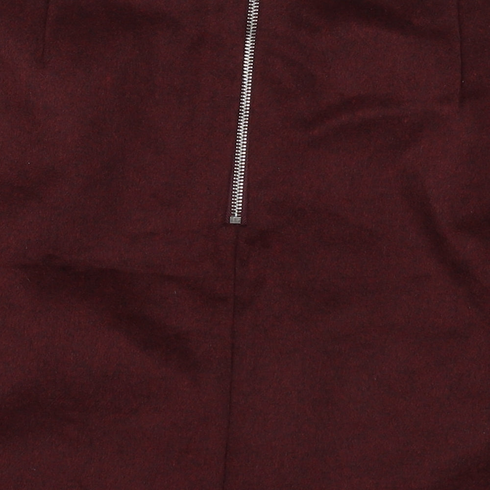 New Look Womens Red  Polyester Mini Skirt Size 18   Zip
