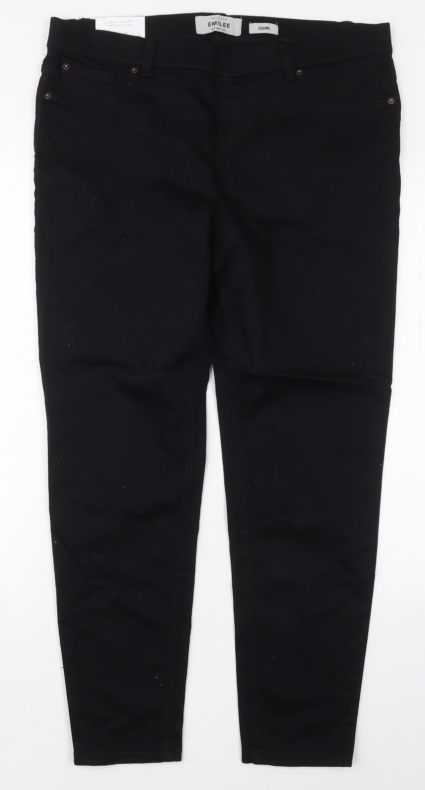 New Look Womens Black  Cotton Jegging Jeans Size 16 L27 in Regular