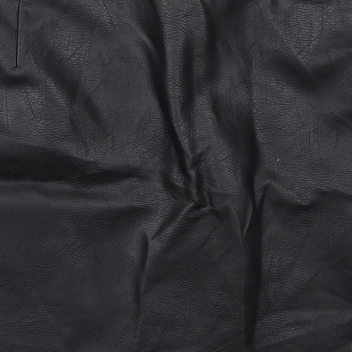 F&F Womens Black  Polyurethane Mini Skirt Size 18   Zip