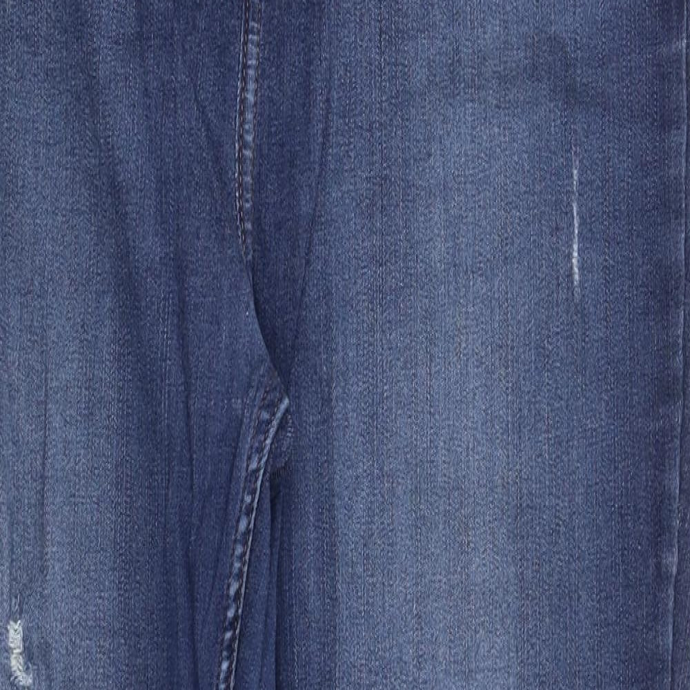F&F Womens Blue  Cotton Skinny Jeans Size 18 L28 in Regular Button