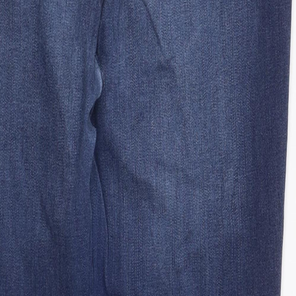 F&F Womens Blue  Cotton Skinny Jeans Size 18 L28 in Regular Button