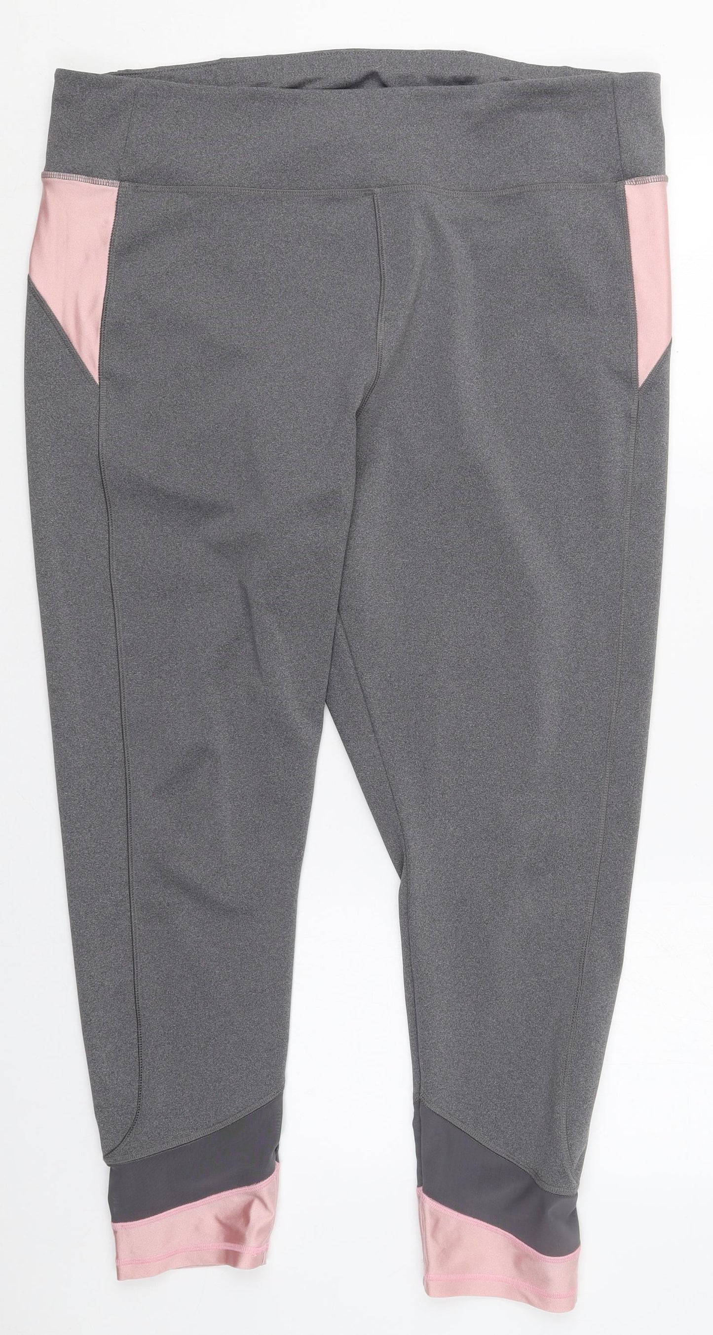 F&F Womens Grey  Polyester Compression Leggings Size 22 L26 in Regular  - Pink