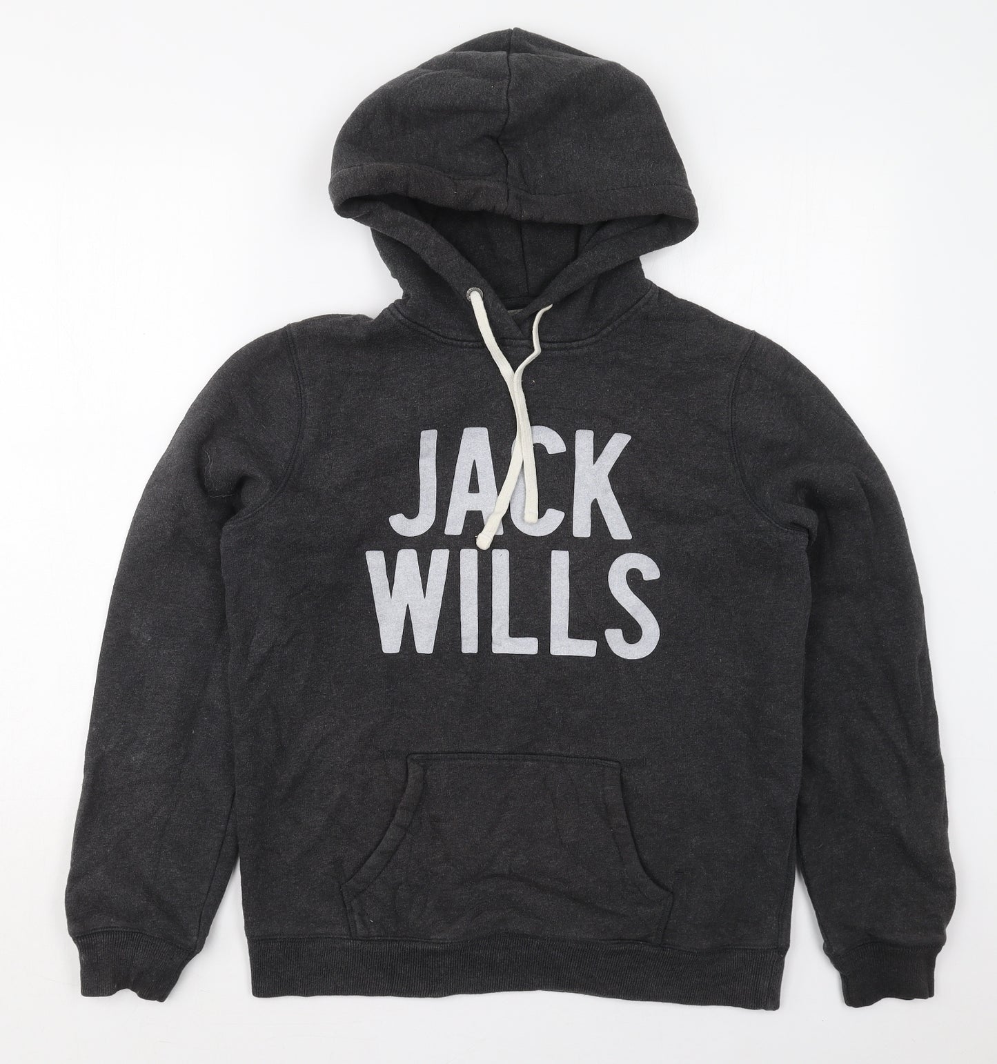 Jack Wills Womens Grey  Cotton Pullover Hoodie Size 14  Pullover