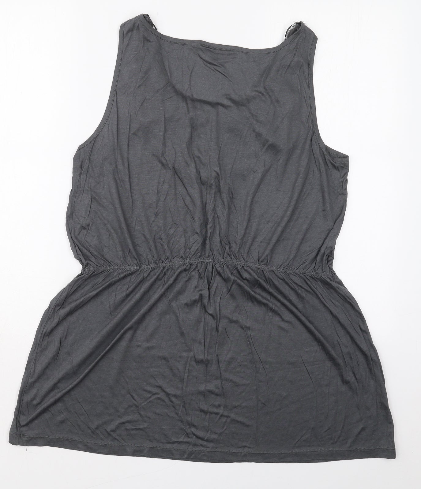 Savida Womens Grey  Viscose Basic Tank Size 18 Scoop Neck