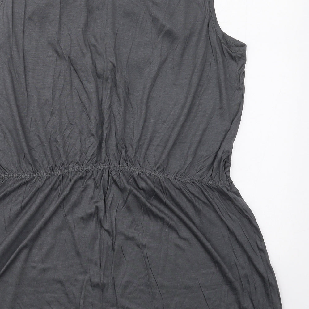 Savida Womens Grey  Viscose Basic Tank Size 18 Scoop Neck