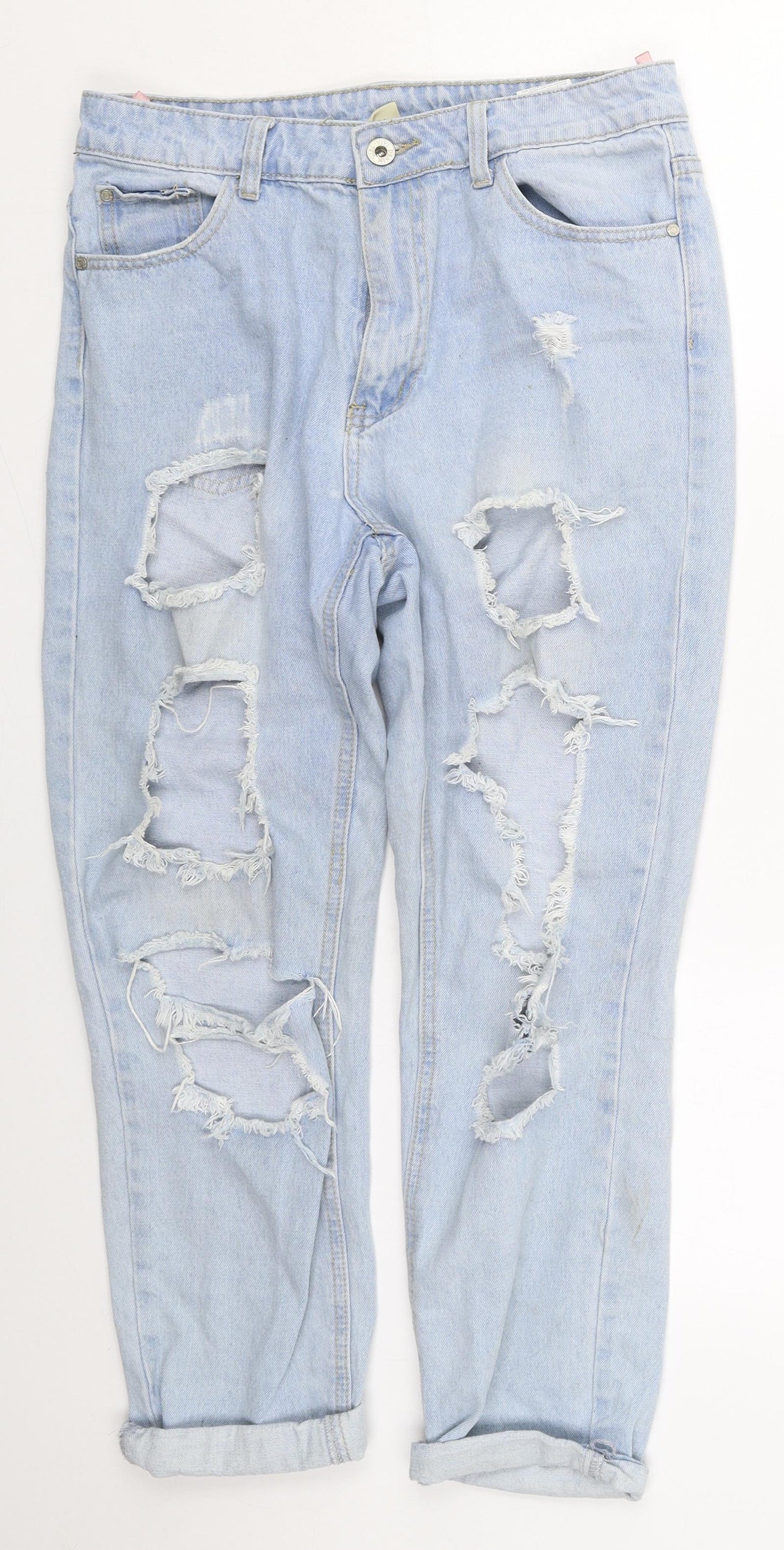 Girl Vivi Womens Blue  Cotton Mom Jeans Size 12 L26 in Regular Button