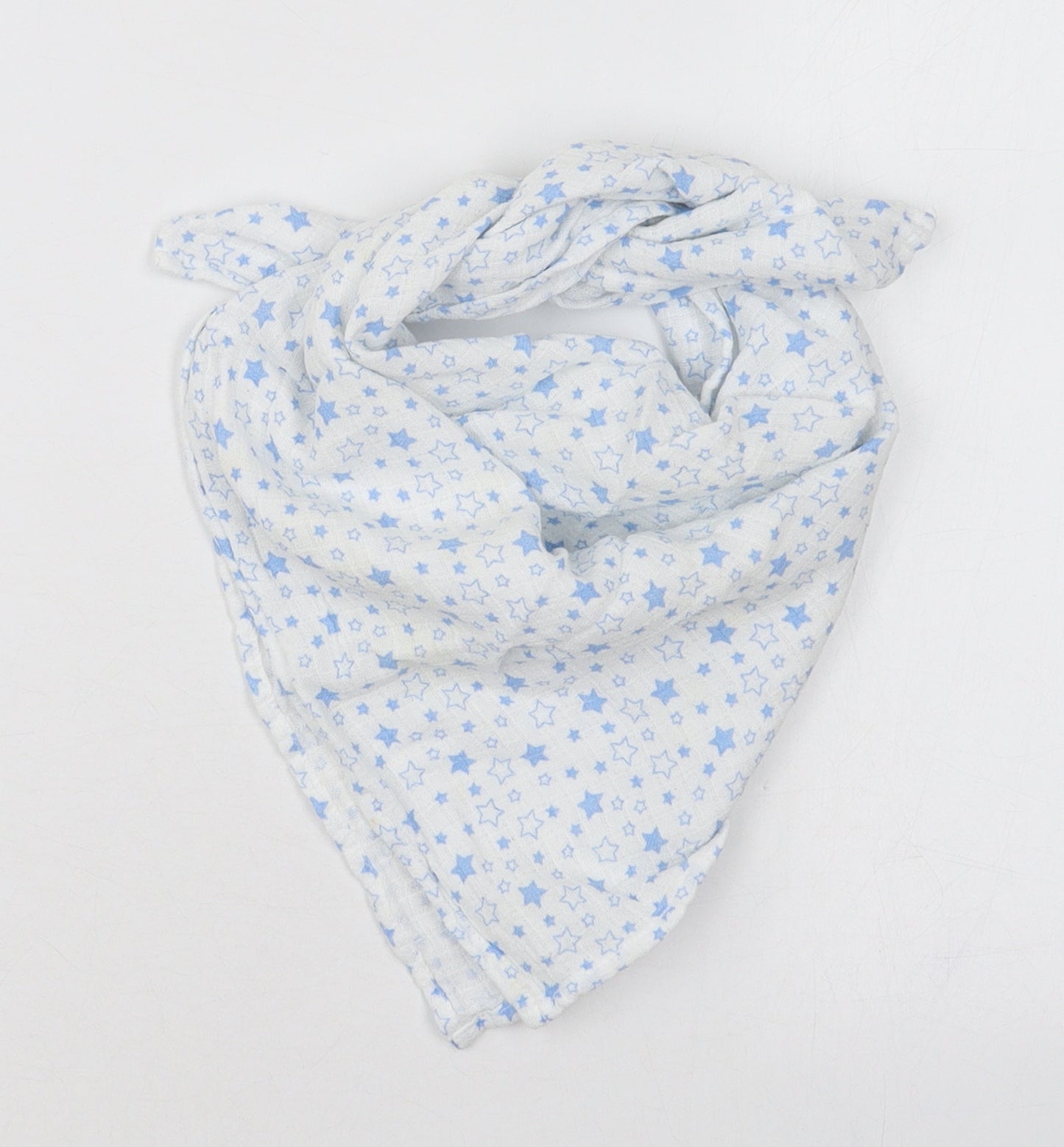 George Womens White Geometric Cotton  Scarf    - Blue Stars
