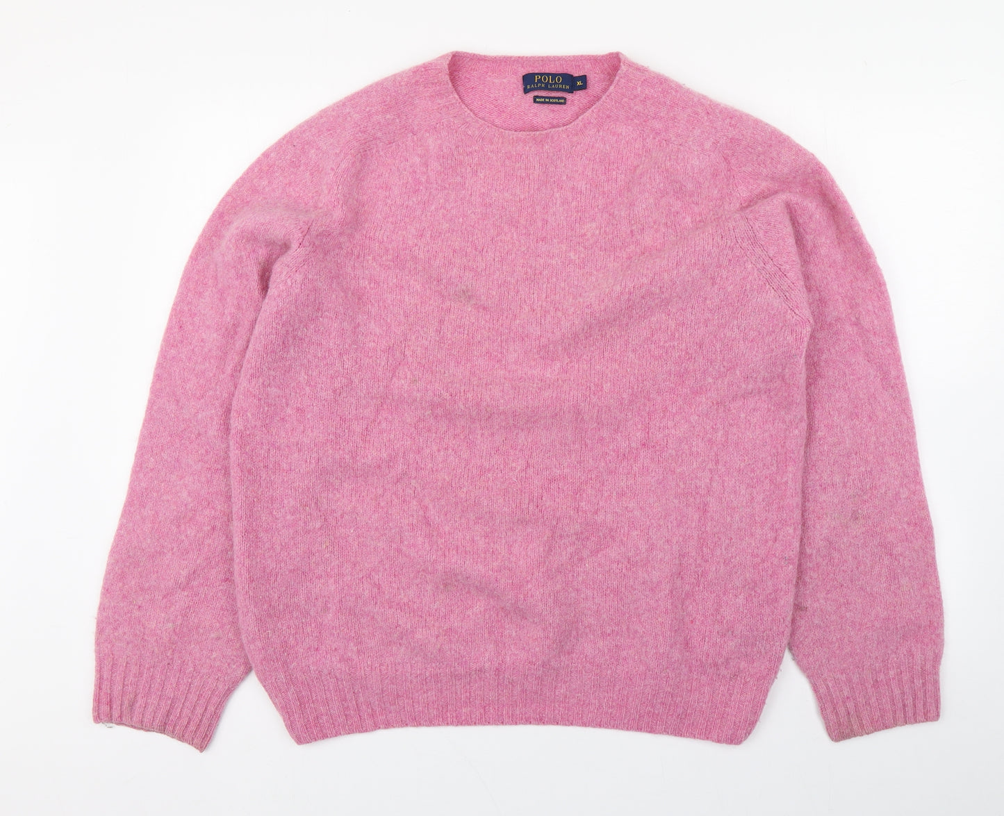 Polo by Ralph Lauren Womens Pink Round Neck  Wool Pullover Jumper Size XL