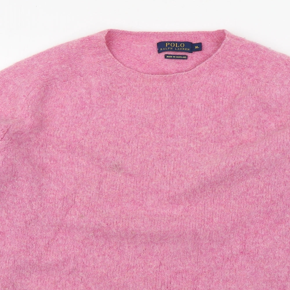 Polo by Ralph Lauren Womens Pink Round Neck  Wool Pullover Jumper Size XL