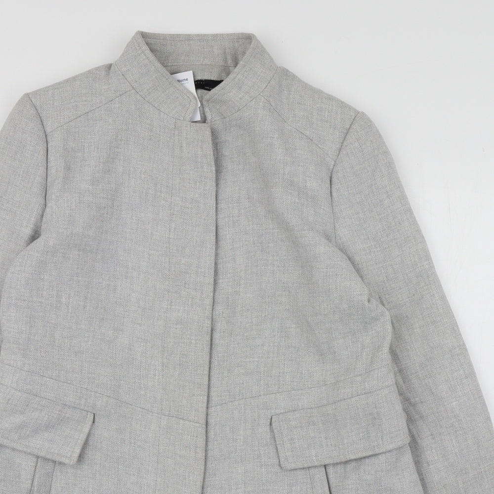 Zara Womens Grey   Overcoat Coat Size L  Button