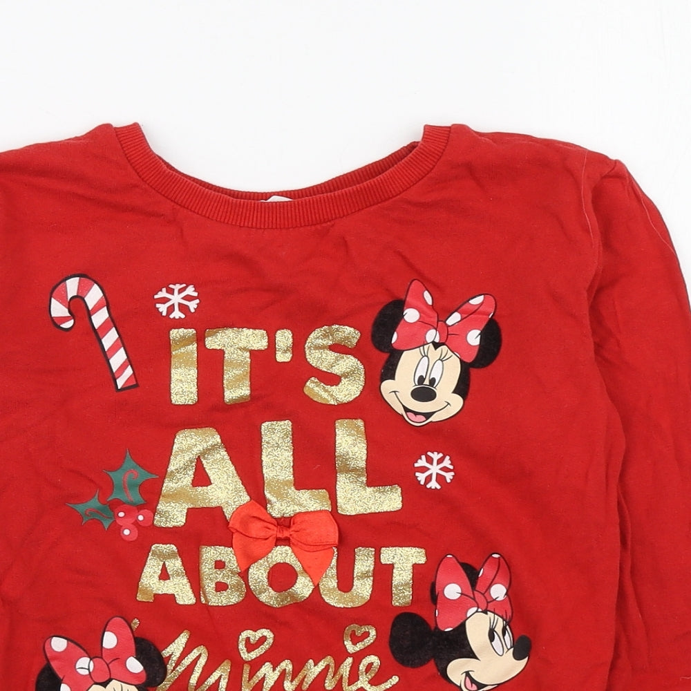 H&M Girls Red  100% Cotton Pullover Sweatshirt Size 9-10 Years  Pullover - Christmas