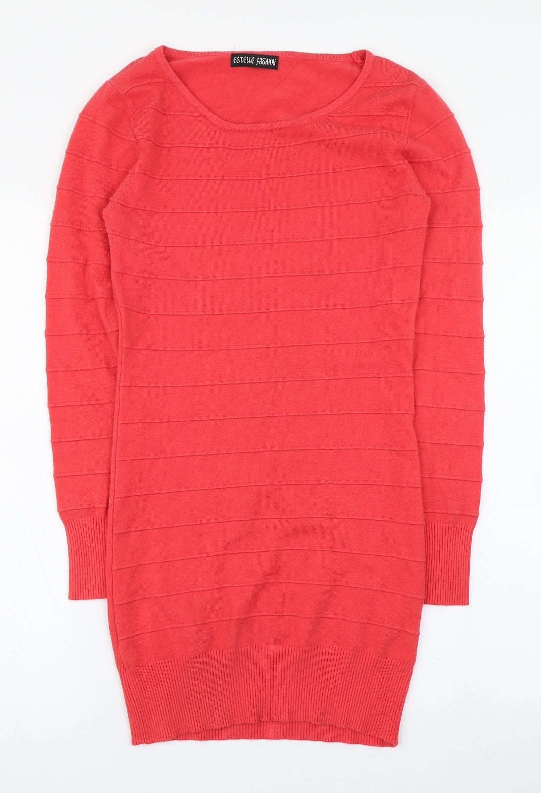 Estelle Fashion Womens Pink  Polyester Jumper Dress  Size S  Round Neck Pullover