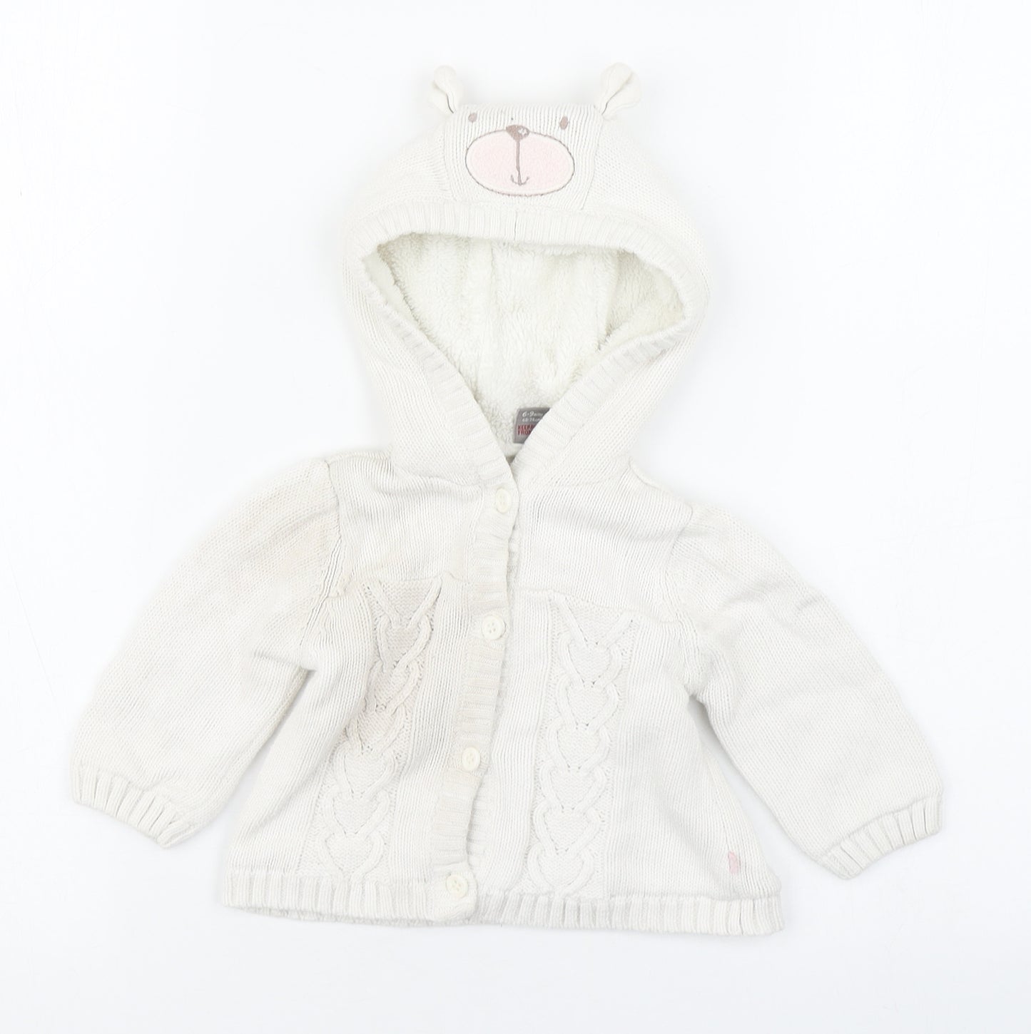 TU Girls White   Jacket Coatigan Size 6-9 Months   Button