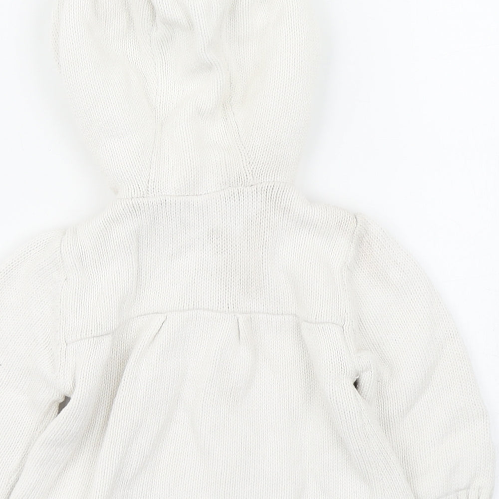 TU Girls White   Jacket Coatigan Size 6-9 Months   Button