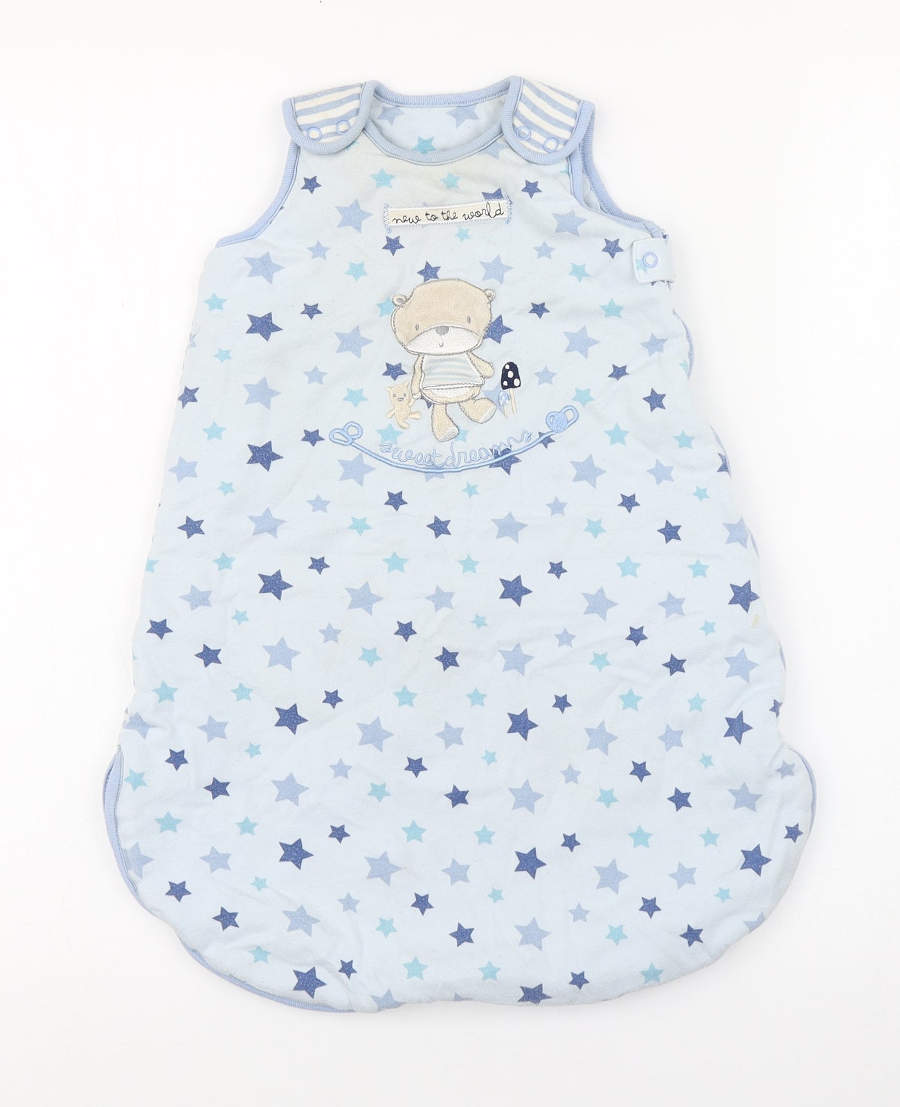 George Boys Blue Striped Cotton Babygrow One-Piece Size 0-3 Months  Zip