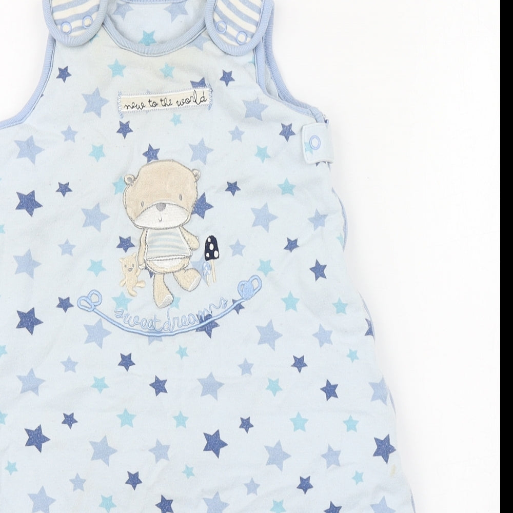 George Boys Blue Striped Cotton Babygrow One-Piece Size 0-3 Months  Zip
