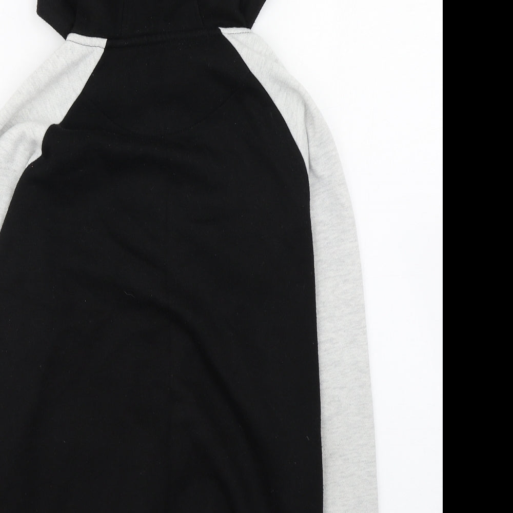 Rebel Boys Black  Cotton Full Zip Hoodie Size 11-12 Years