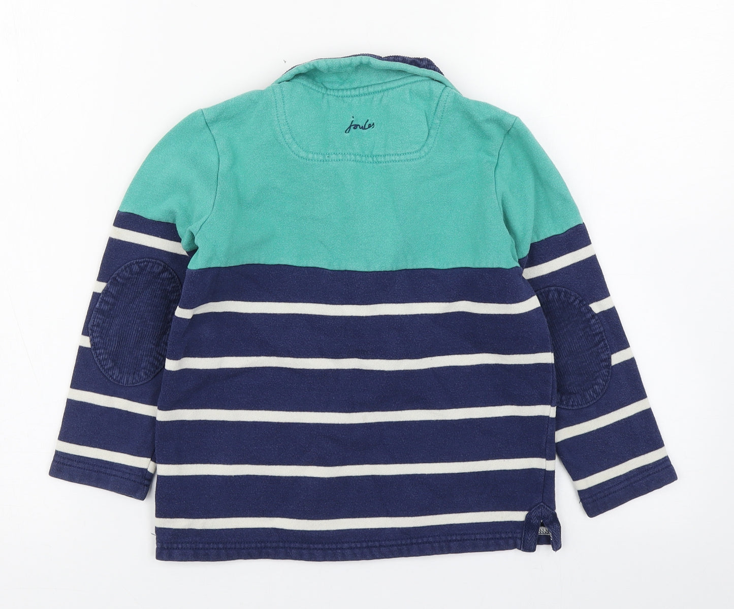 Joules Boys Blue Striped Cotton Pullover Sweatshirt Size 5 Years  Zip