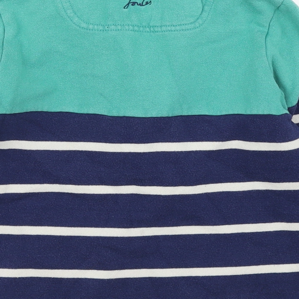 Joules Boys Blue Striped Cotton Pullover Sweatshirt Size 5 Years  Zip