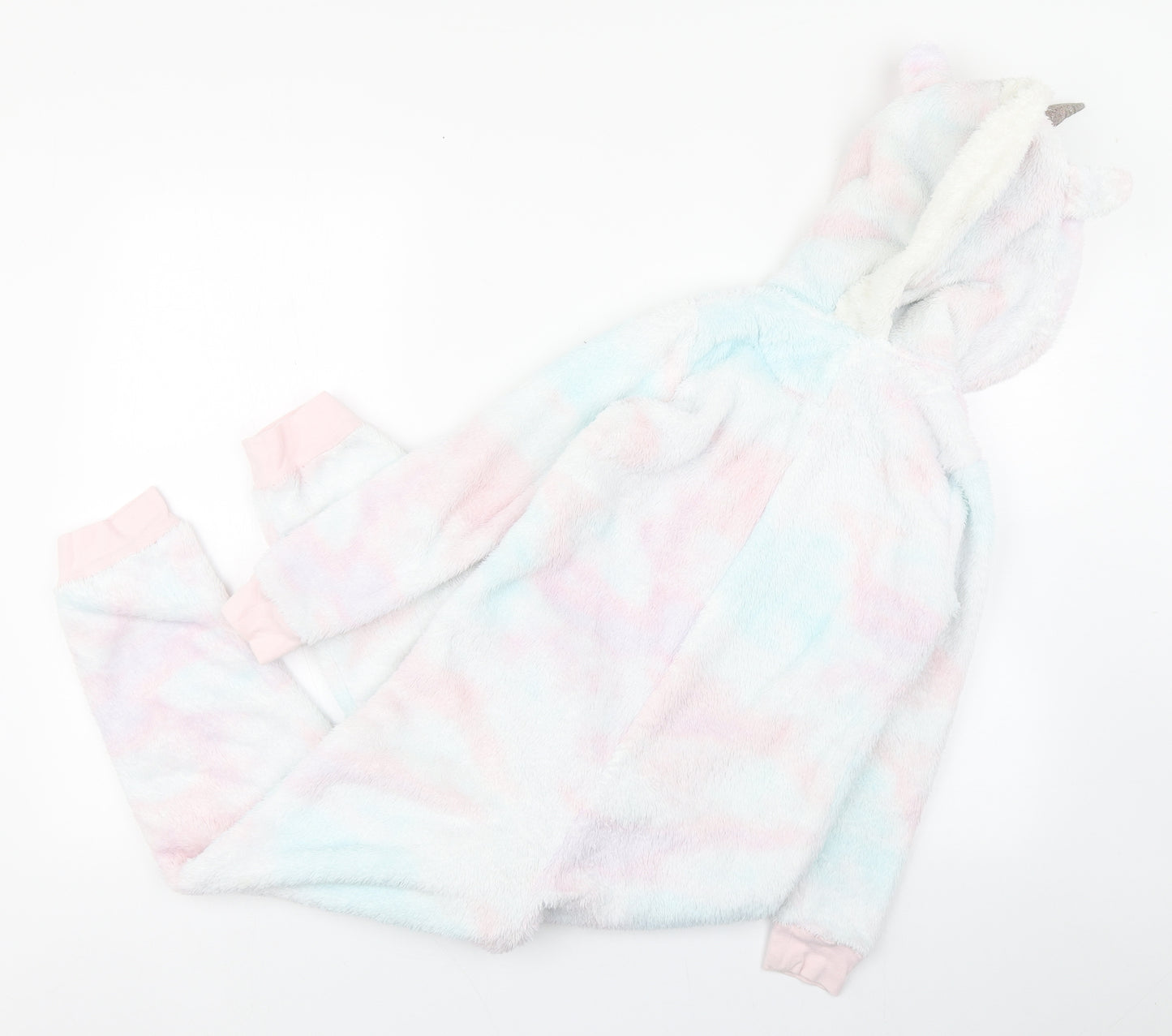 Marks and Spencer Girls Multicoloured Solid Polyester Top One Piece Size 7-8 Years  Zip - Unicorn Onesie