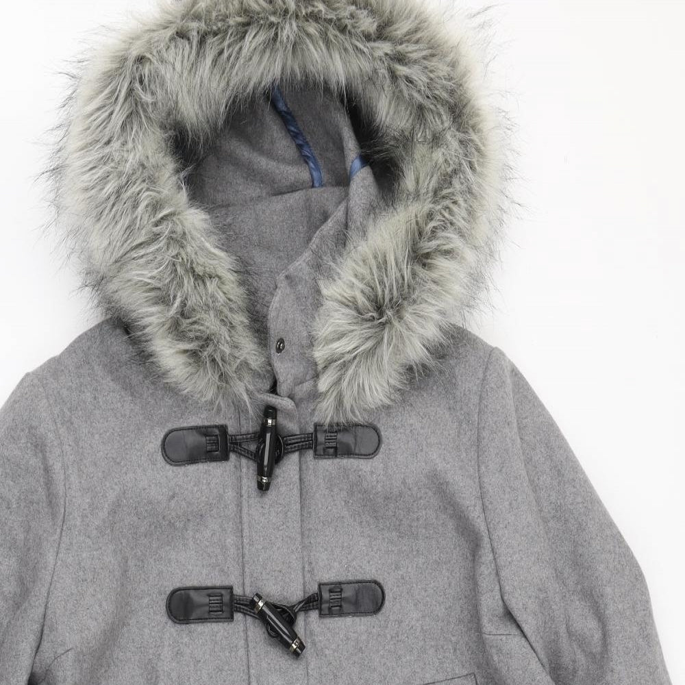 Nex Womens Grey   Overcoat Coat Size 16  Zip