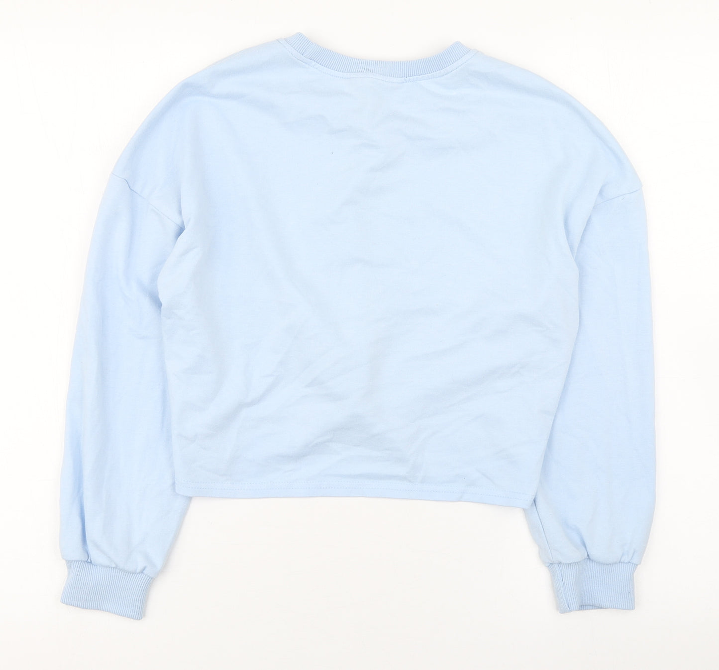 Shien Girls Blue  Cotton Pullover Sweatshirt Size 12 Years  Pullover - Cropped