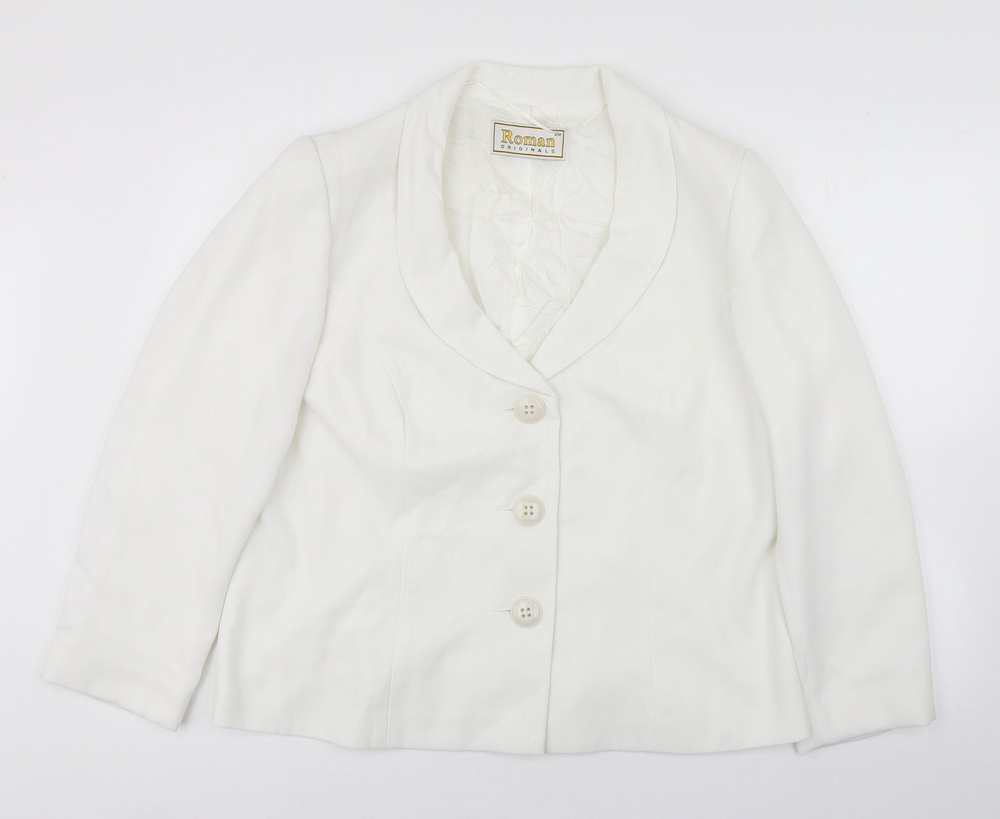 Roman Originals Womens White   Jacket Blazer Size 20  Button