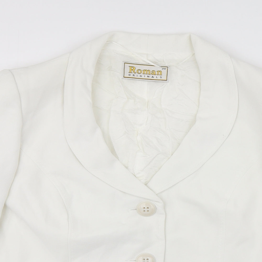 Roman Originals Womens White   Jacket Blazer Size 20  Button