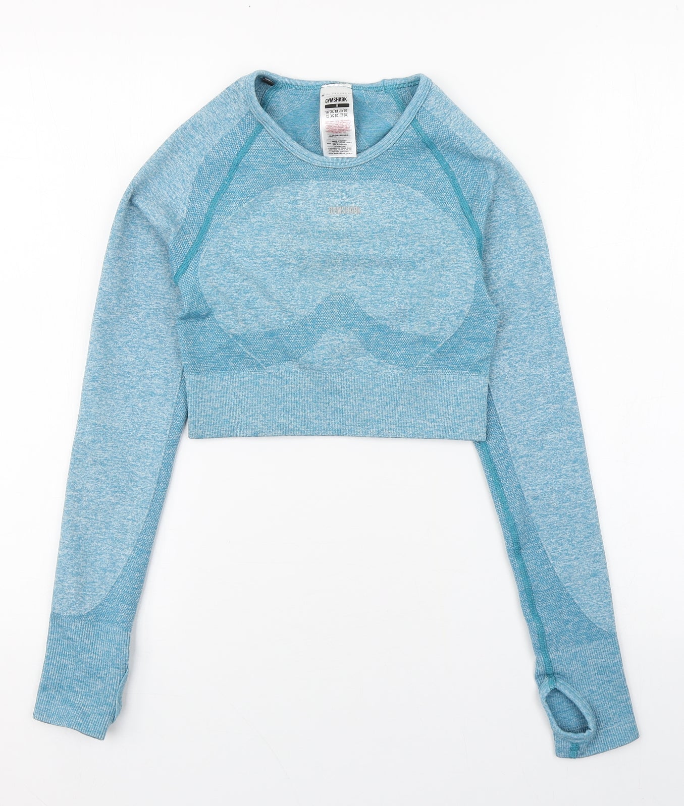 Gymshark Womens Blue  Polyamide Basic T-Shirt Size S Round Neck Pullover