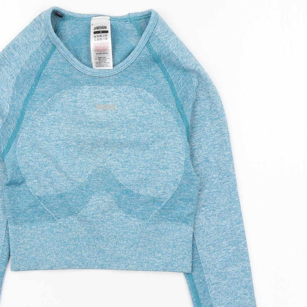 Gymshark Womens Blue  Polyamide Basic T-Shirt Size S Round Neck Pullover