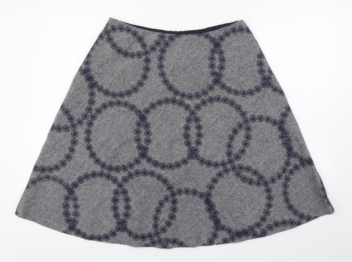 Boden Womens Blue  Wool A-Line Skirt Size 12   Zip