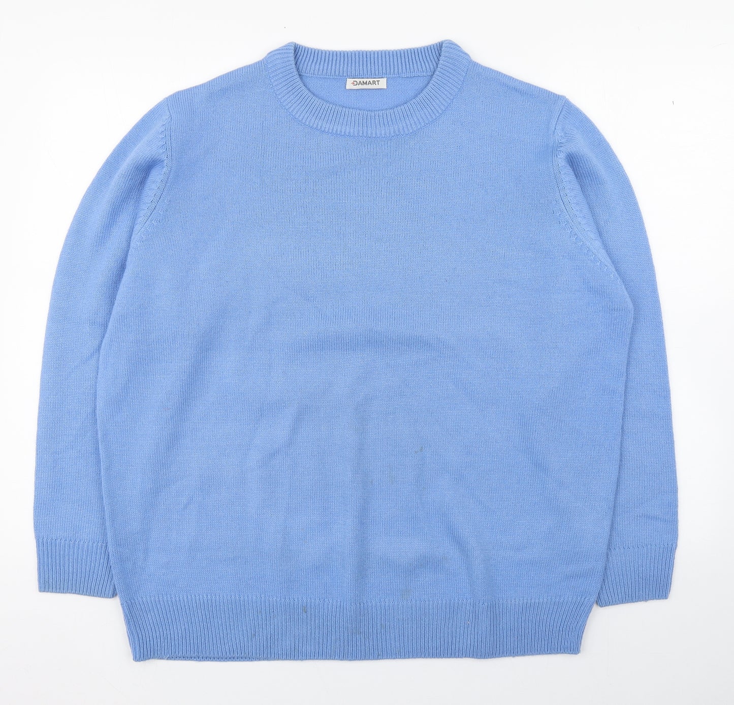 Damart Womens Blue Round Neck  Acrylic Pullover Jumper Size 18