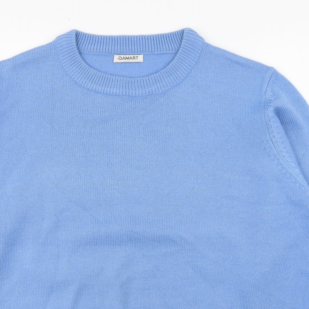 Damart Womens Blue Round Neck  Acrylic Pullover Jumper Size 18