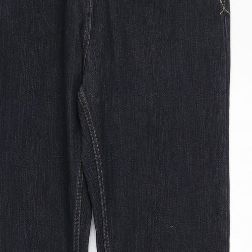 George Womens Blue  Cotton Bootcut Jeans Size 16 L32 in Regular Zip