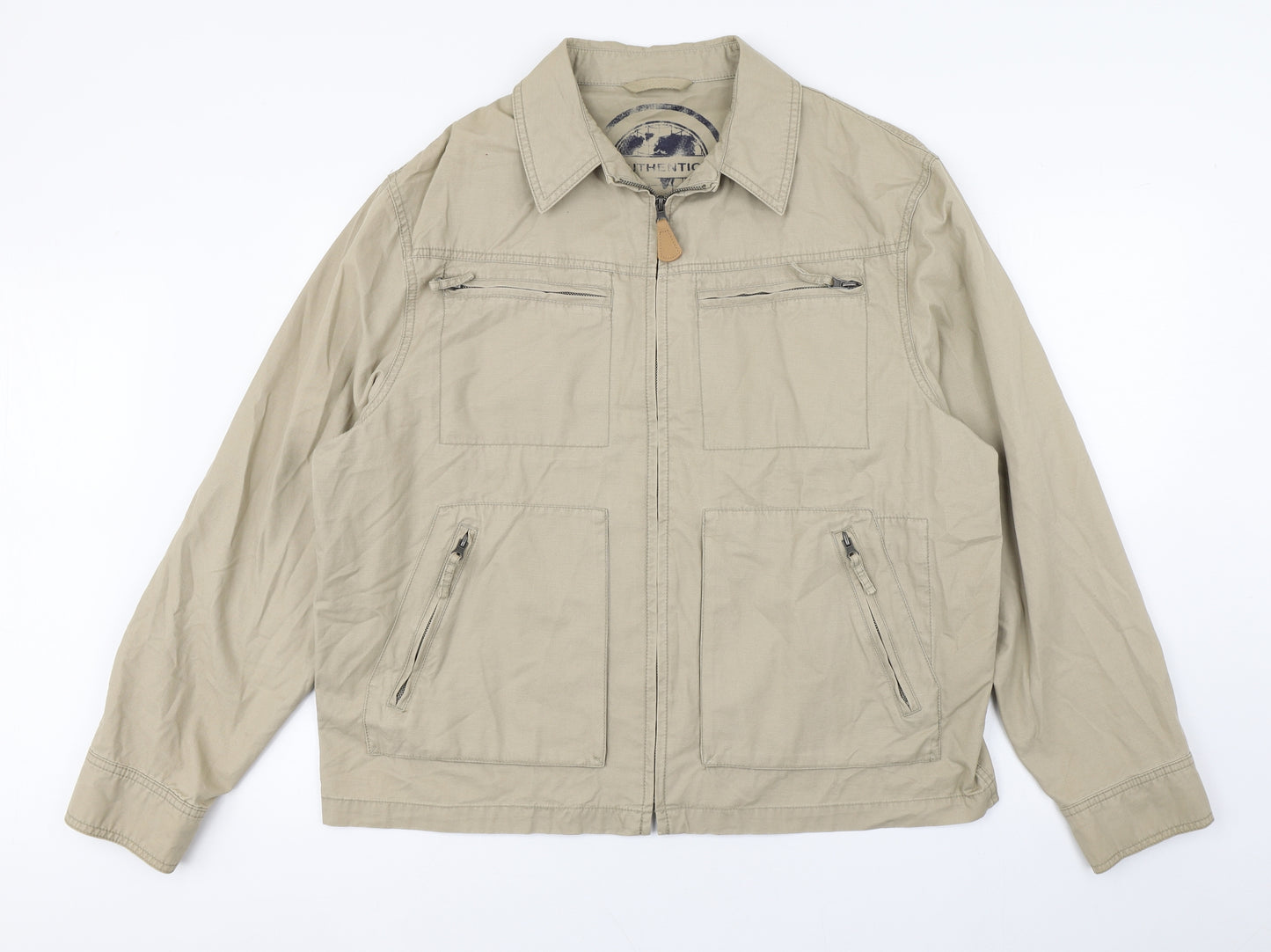 Authentic Mens Beige   Jacket  Size XL  Zip