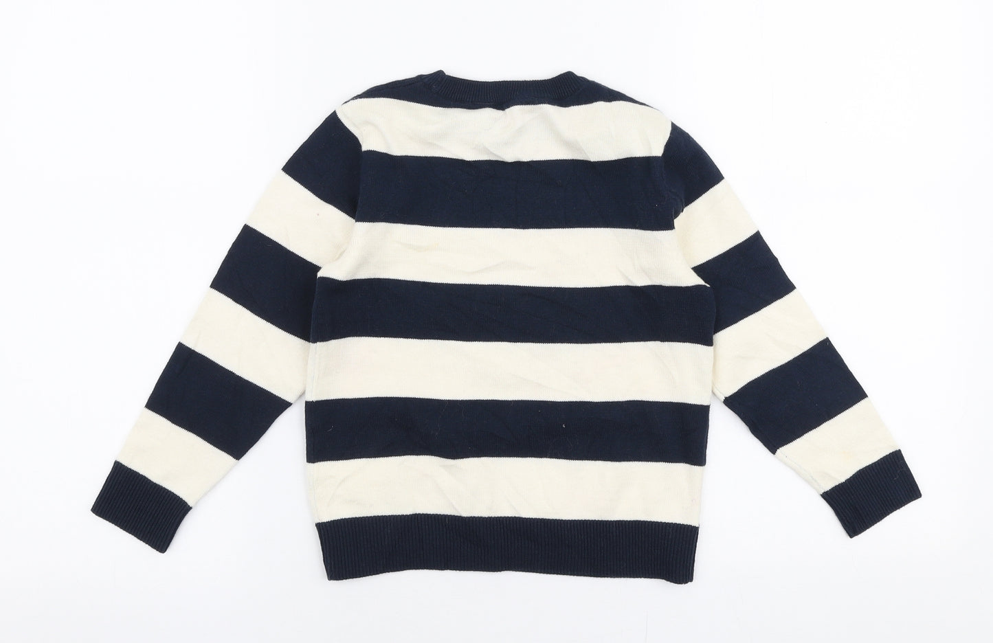 H&M Boys Multicoloured Round Neck Striped 100% Cotton Pullover Jumper Size 5-6 Years  Pullover
