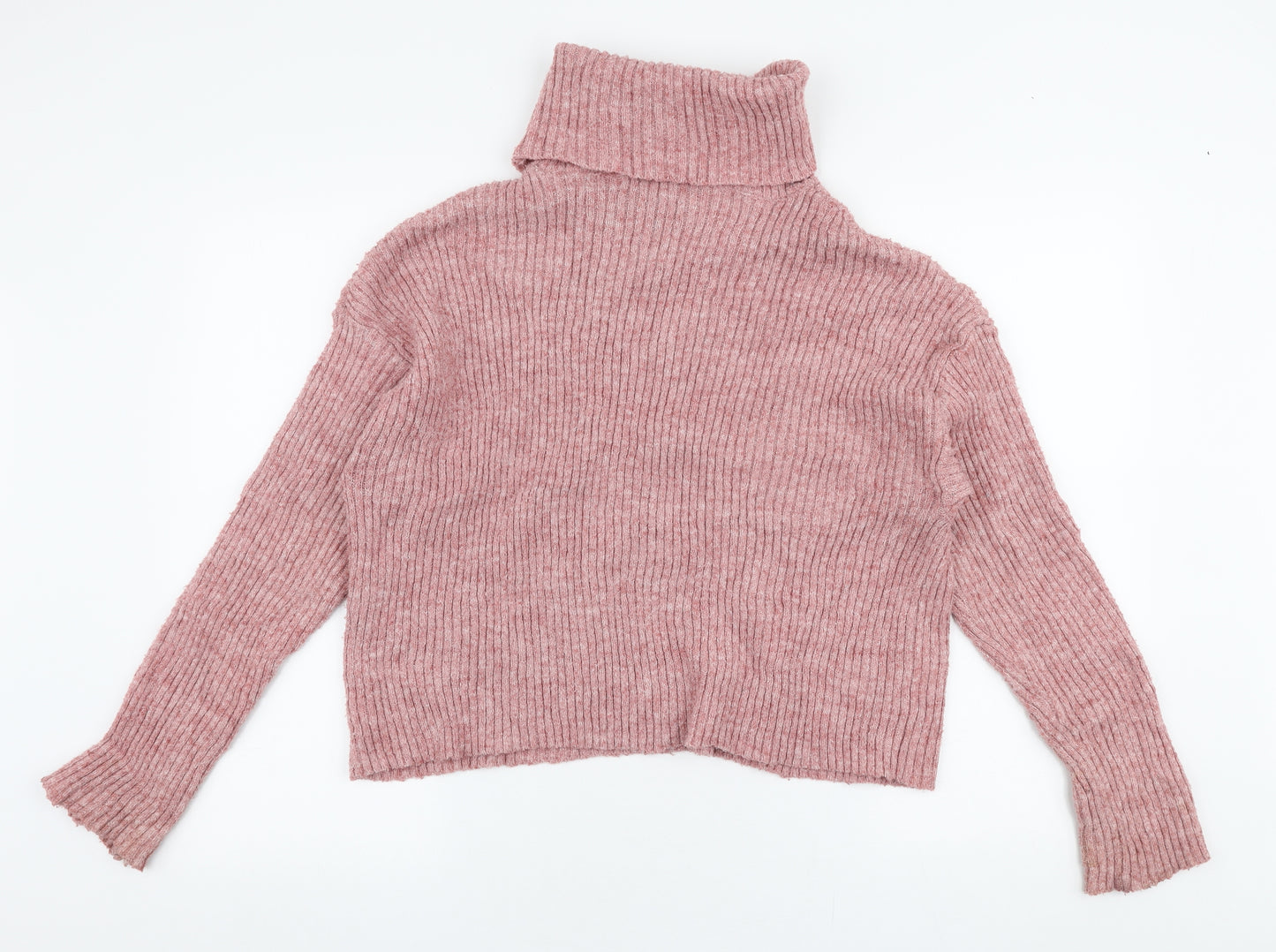 New Look Womens Pink Roll Neck  Polyester Pullover Jumper Size L