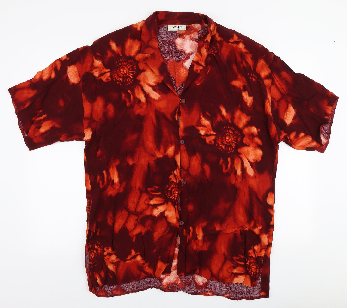 Wallis Womens Orange  Viscose Basic Blouse Size 14 Collared