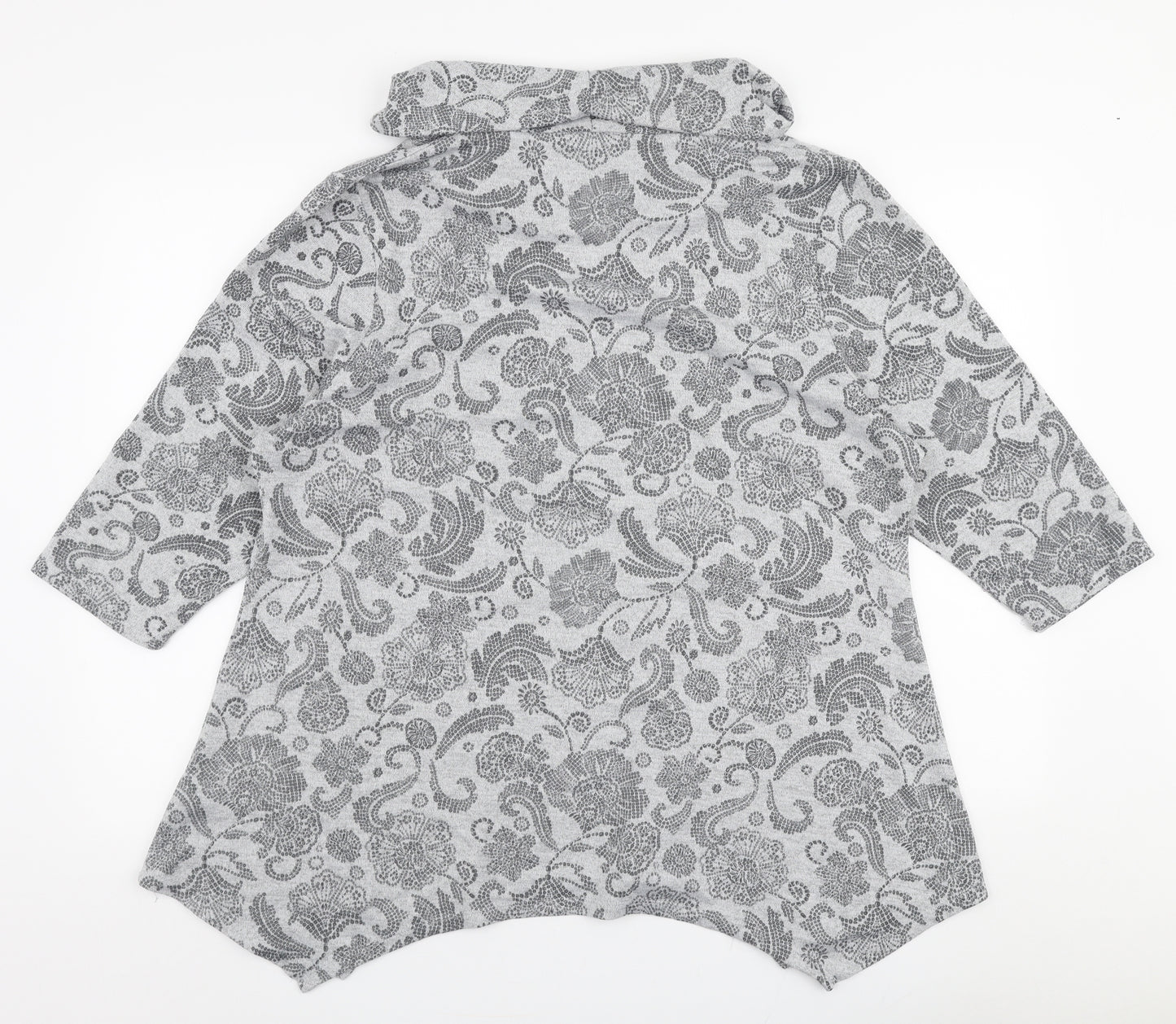 Tigi Womens Grey Roll Neck Fair Isle Polyester Pullover Jumper Size 22