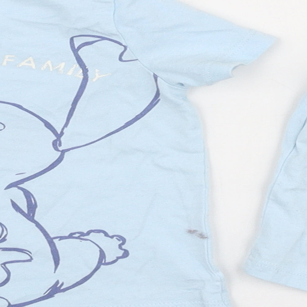 F&F Baby Blue  100% Cotton Shorts Set Outfit/Set Size 6-9 Months  Pullover - Disney Lilo and stitch