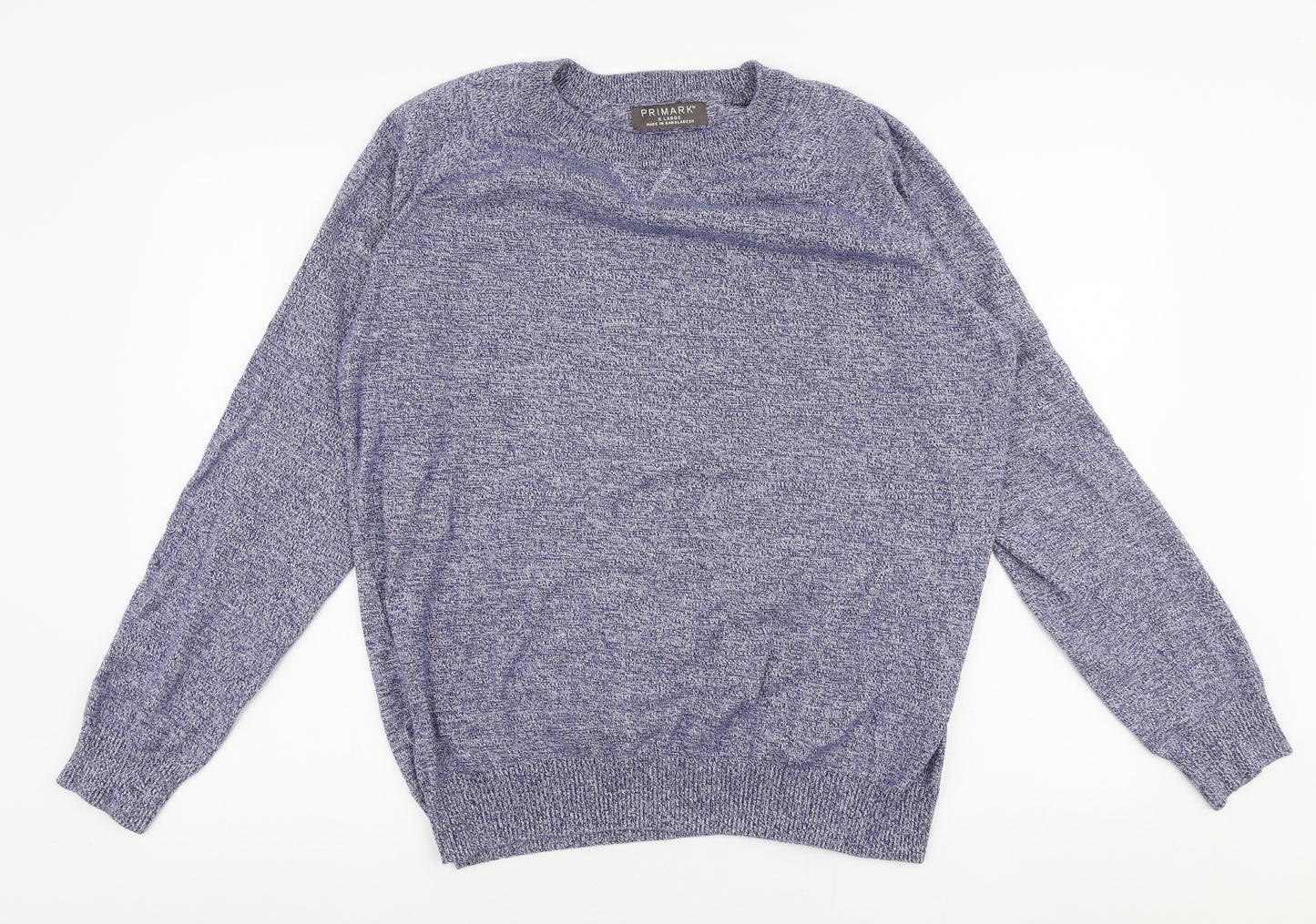 Primark Mens Blue Round Neck  Cotton Pullover Jumper Size XL