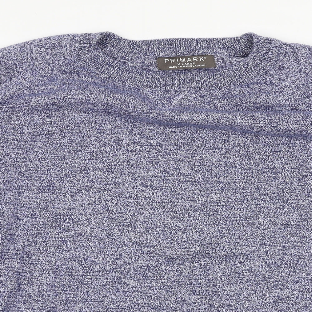 Primark Mens Blue Round Neck  Cotton Pullover Jumper Size XL