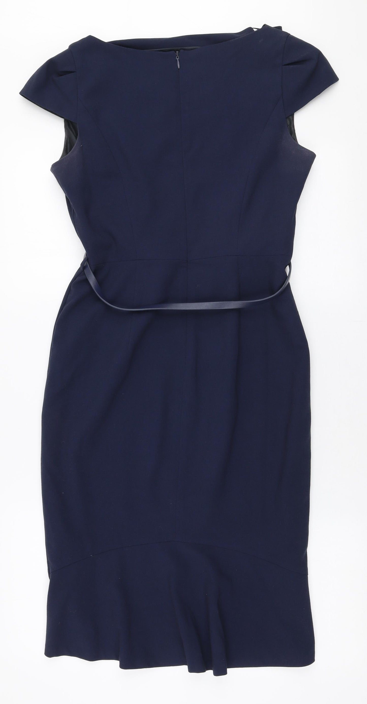 NEXT Womens Blue  Polyester Pencil Dress  Size 10  Round Neck Zip