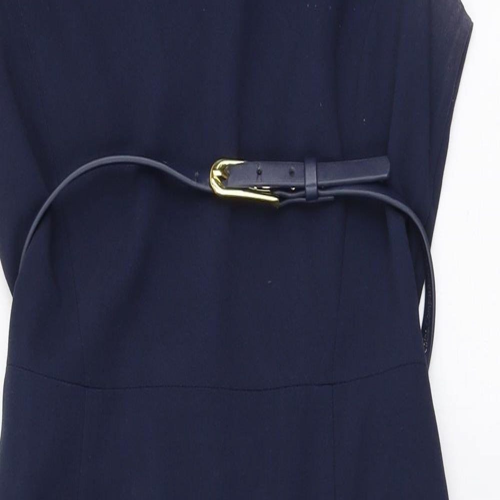 NEXT Womens Blue  Polyester Pencil Dress  Size 10  Round Neck Zip
