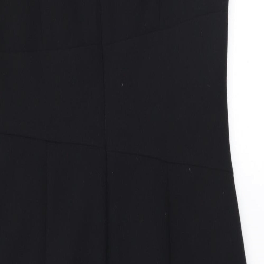Marks and Spencer Womens Black  Polyester Pencil Dress  Size 12  Round Neck Zip